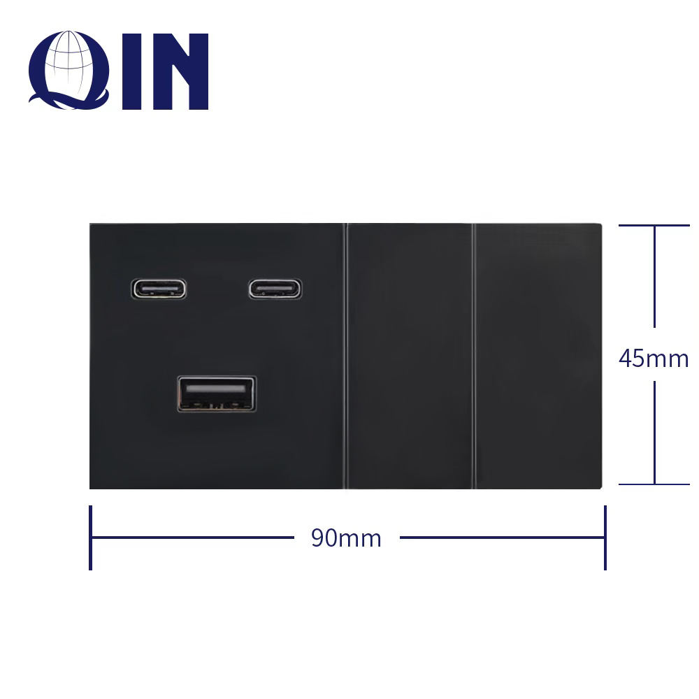 NEW wifi Euro Tuya smart switch 2ways with PD45W USB fast charger laptop google smart life voice control