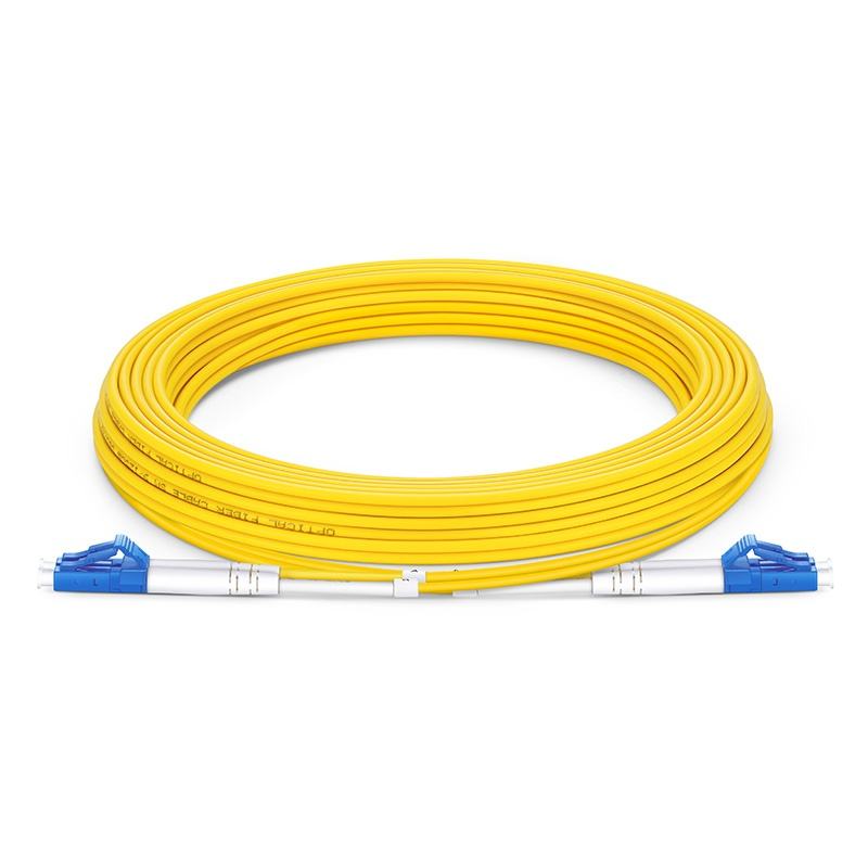 Single Mode (OS2) Riser (OFNR) 2.0mm Tight-Buffered Fiber Optic Equipment 5m (16ft) LC UPC Duplex 2 Fibers FTTH Patch Cable