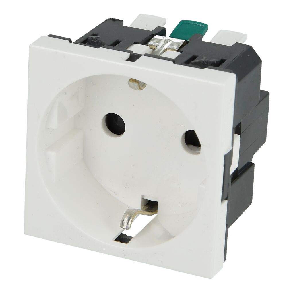 77211 Multi-support single socket Mosaic - German std - 2P+E automatic term 2 module socket
