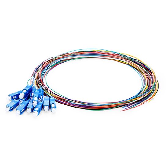 12-Color Optical Fiber Pigtail 1.5m LSZH G.652D SC/UPC 0.9mm Optic Pigtail Single Mode OS2 for Fiber Optic Equipment