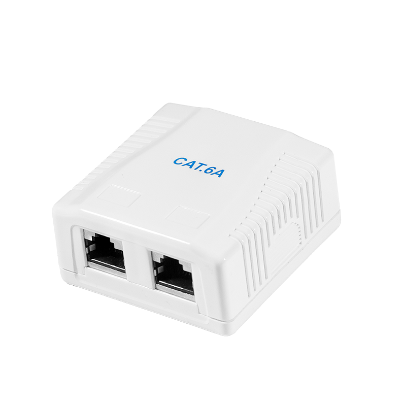 CAT6/CAT6A STP Shielded Surface Mount Box With 2x RJ45 Ports