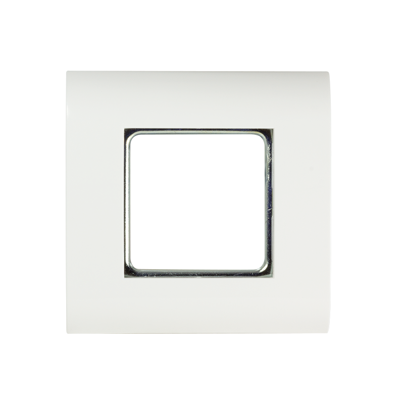 French wall plate 80 x 80 mm with 45 x 45 mm window, white