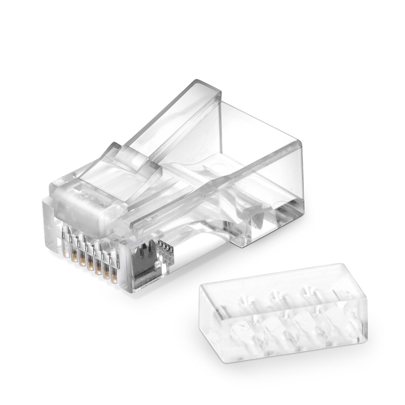 Cat6 RJ45 Standard Modular Plugs (two-pcs suit), Unshielded Network Connectors for 23~24AWG Twisted Pair Solid or Stranded Cable