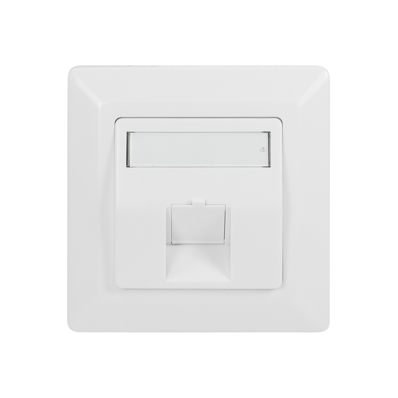 Modular Face Plate/Wall Outlet For 1 Keystone Jack, 45 degrees angled outlet