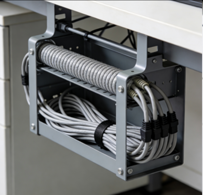 Network Cable Management Under Desk