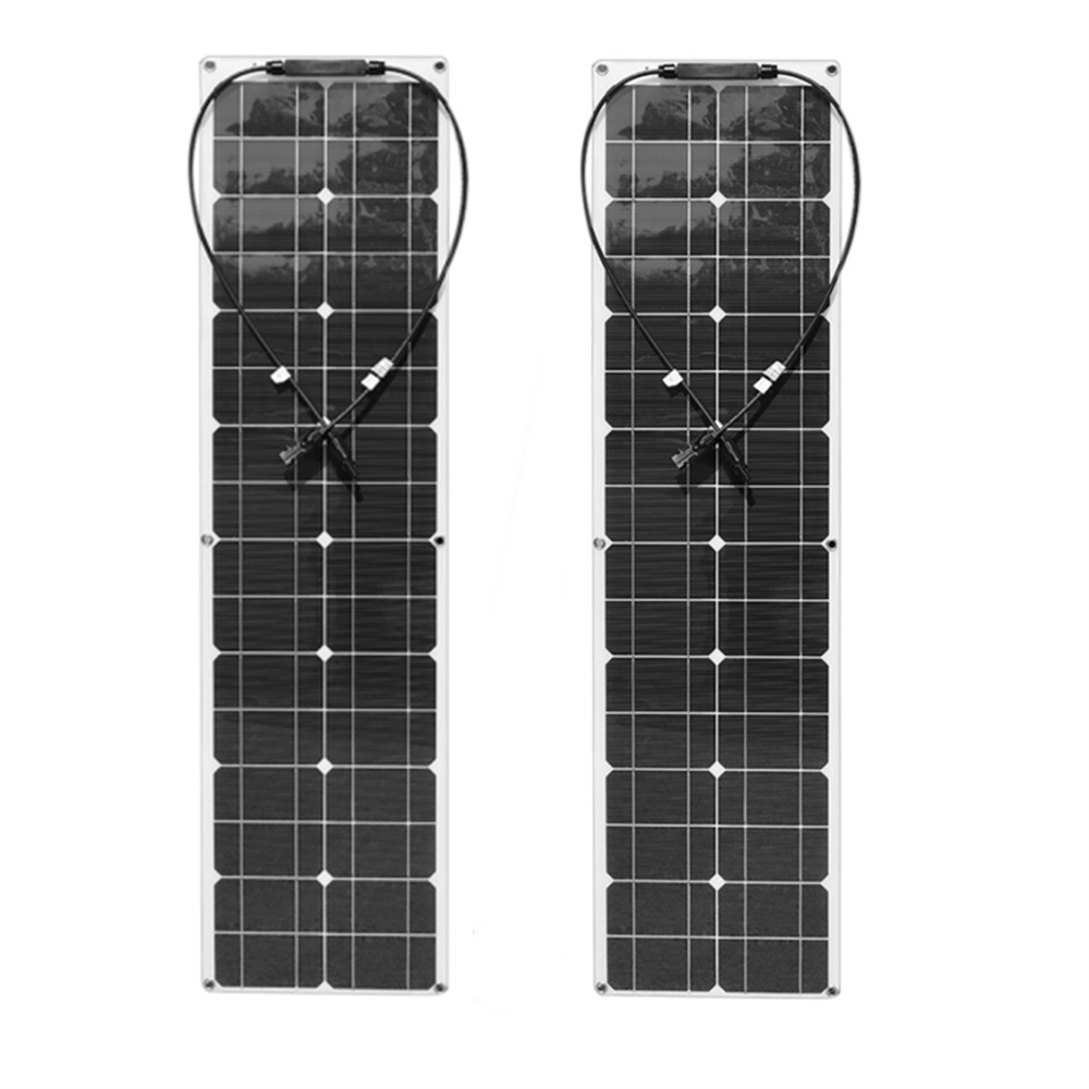 50W*2 18V Flexible Solar Panel Photovoltaic Power Generation Kit for Home Energy Storage Battery Accessories