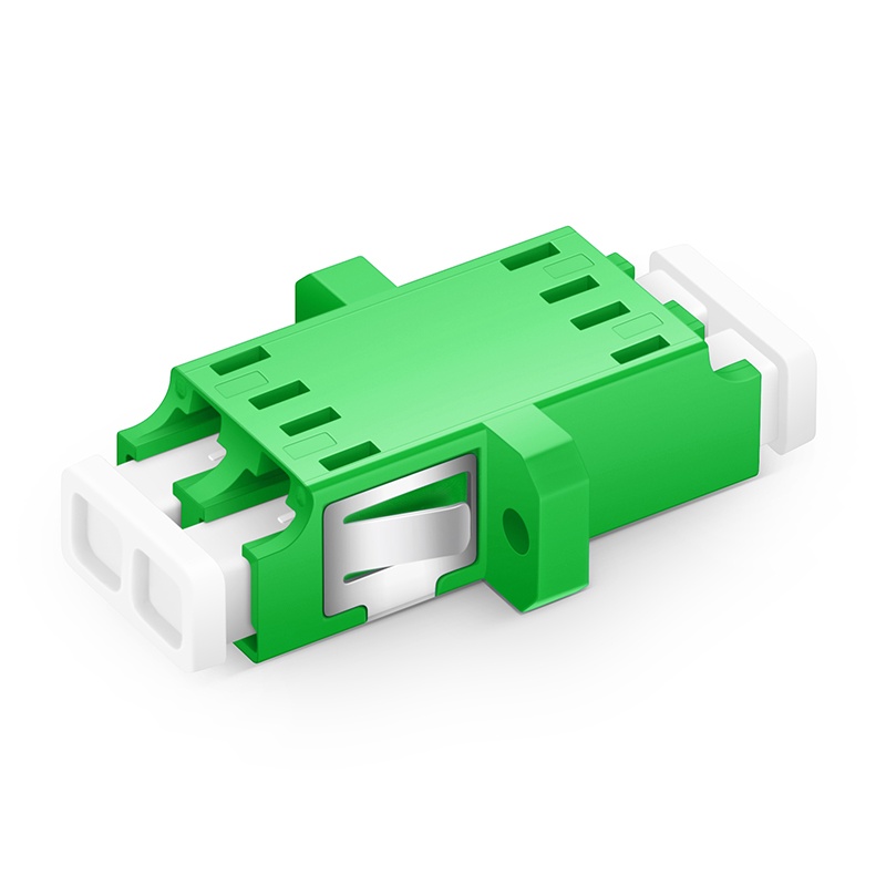 LC/APC to LC/APC Duplex OS2 Single Mode Plastic Fiber Optic Adapter/Coupler with Flange