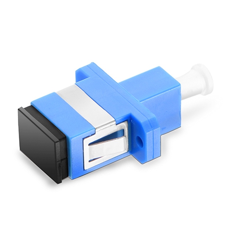 LC/UPC Female to SC/UPC Female Hybrid Simplex OS2 Single Mode Plastic Fiber Optic Adapter/Coupler with Flange