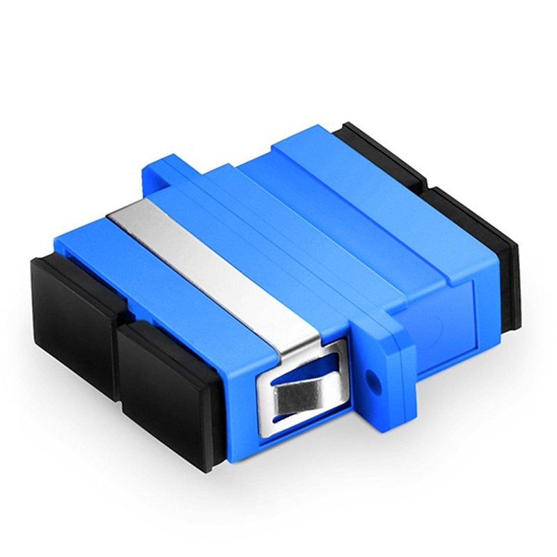 SC/UPC to SC/UPC Duplex OS2 Single Mode Plastic Fiber Optic Adapter/Coupler with Flange