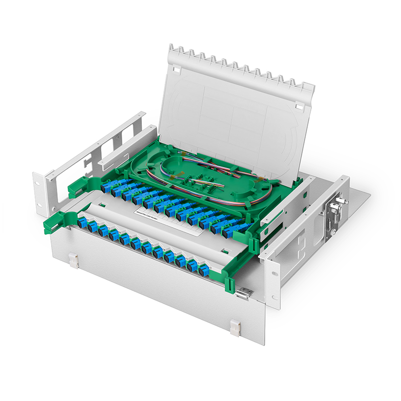 2U Rack Mount Fiber Optic Distribution Panel  24 3