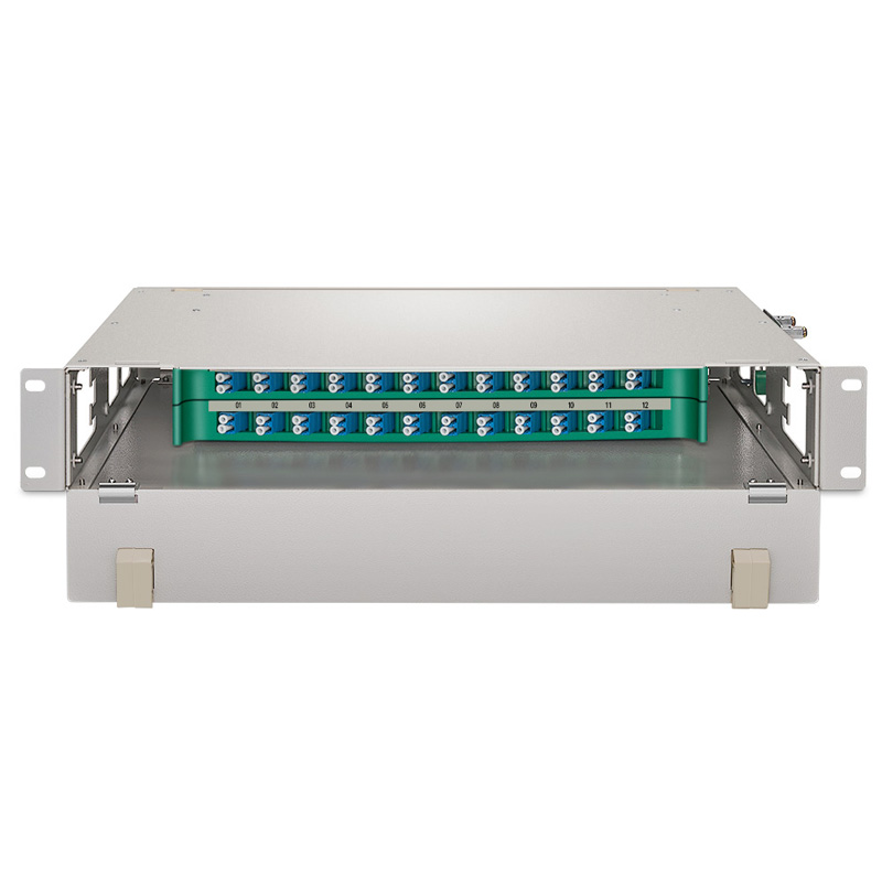 2U Rack Mount Fiber Optic Distribution Panel, 48 Fibers