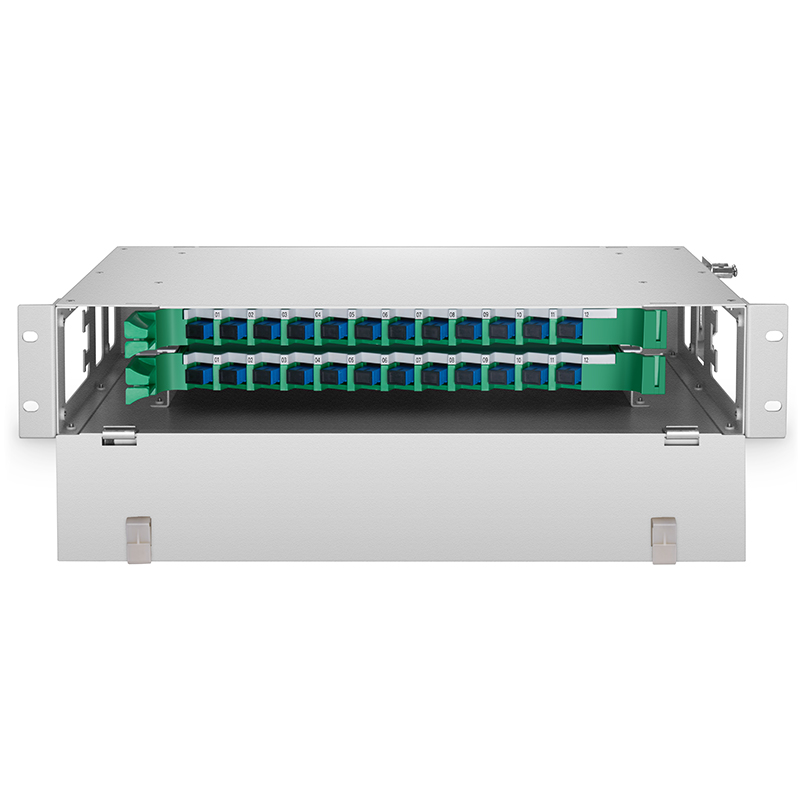 2U Rack Mount Fiber Optic Distribution Panel 24-1