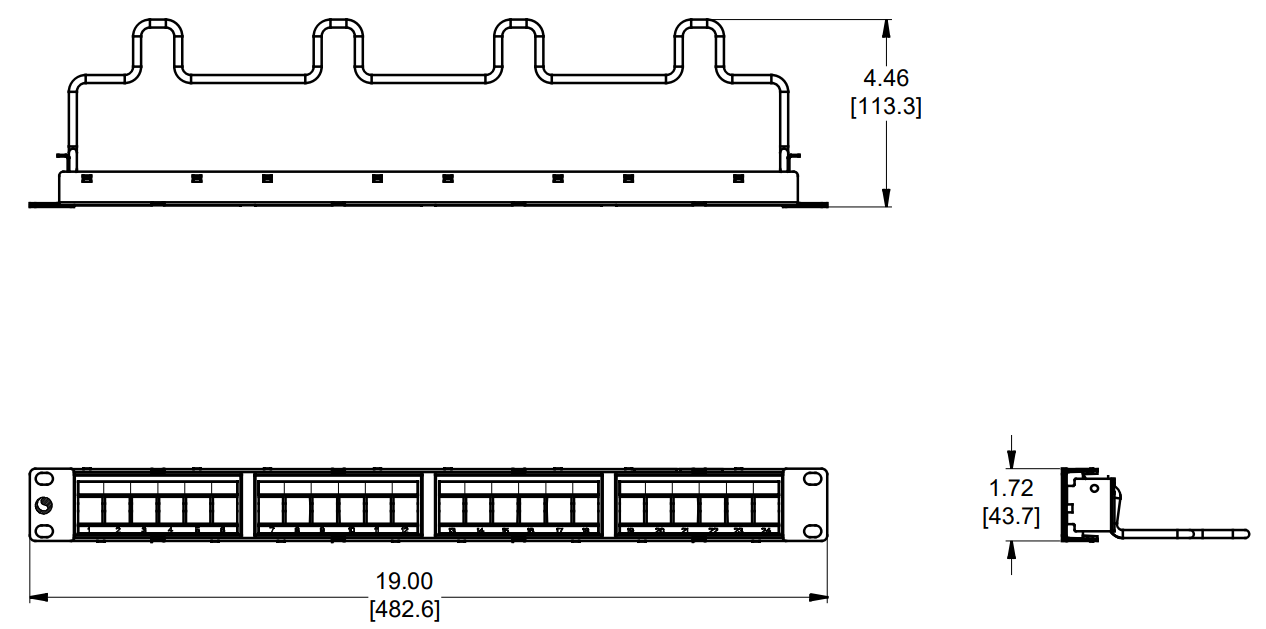760237040 | CPP-UDDM-SL-1U-24 Unshielded Discrete Distribution Module Panel, SL, 1U, 24 Port, Black 760237040 | CPP-UDDM-SL-1U-24 Unshielded Discrete Distribution Module Panel, SL, 1U, 24 Port, Black