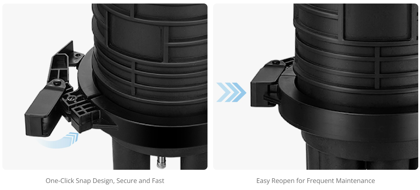 48~144 Fibers 1In-4Out Dome Fiber Optic Splice Closure, Mechanical Seal, with 1 Pre-installed Fusion Splice Tray 48~144 Fibers 1In-4Out Dome Fiber Optic Splice Closure, Mechanical Seal, with 1 Pre-installed Fusion Splice Tray