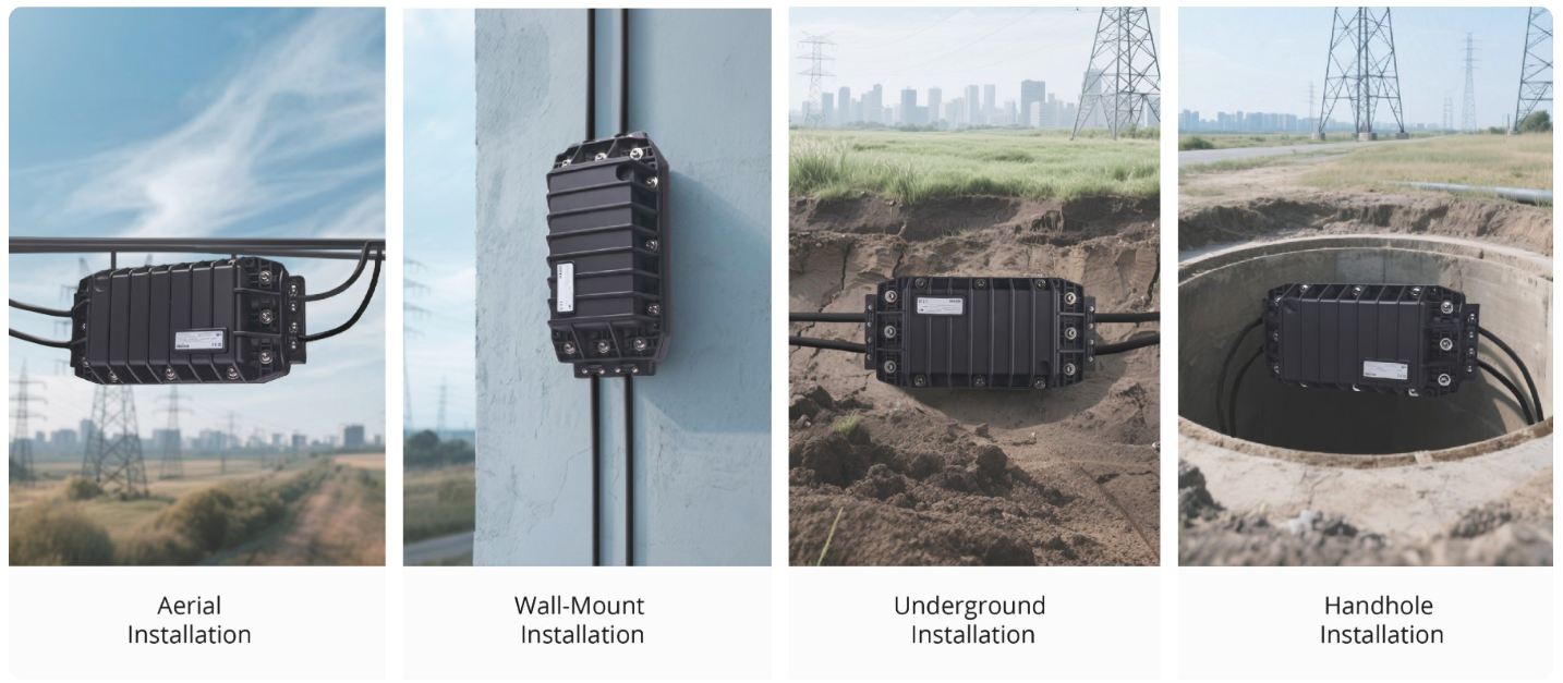 24~96 Fibers 2In-2Out In-Line Fiber Optic Splice Closure, Mechanical Seal, with 1 Pre-installed Fusion Splice Tray 24~96 Fibers 2In-2Out In-Line Fiber Optic Splice Closure, Mechanical Seal, with 1 Pre-installed Fusion Splice Tray