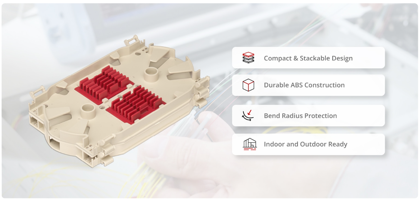 12~24 Fibers Fusion Splice Tray, Plastic ,17.5x163.1x100.6mm 12~24 Fibers Fusion Splice Tray, Plastic ,17.5x163.1x100.6mm