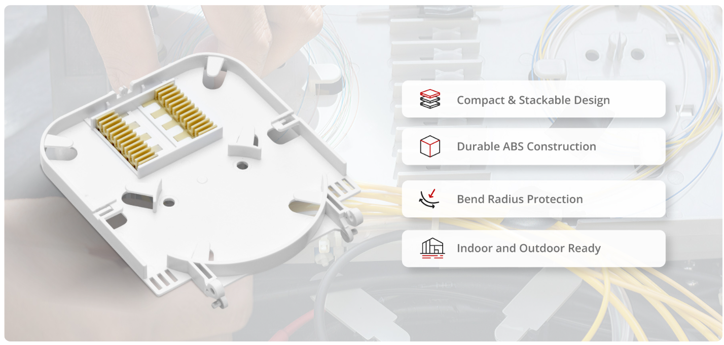 12 Fibers Fusion Splice Tray, ABS Plastic , 10x110x130mm