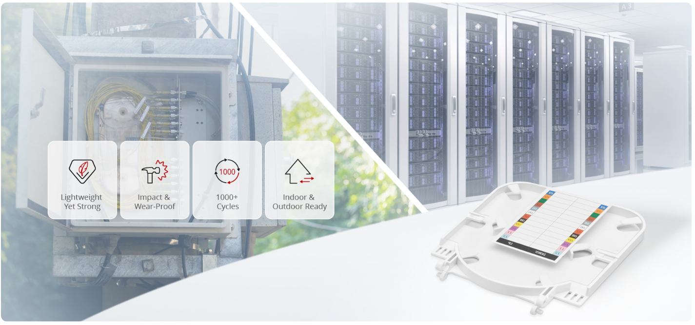 24 Fibers Fusion Splice Tray, Plastic, 18.3x159.1x104.9mm