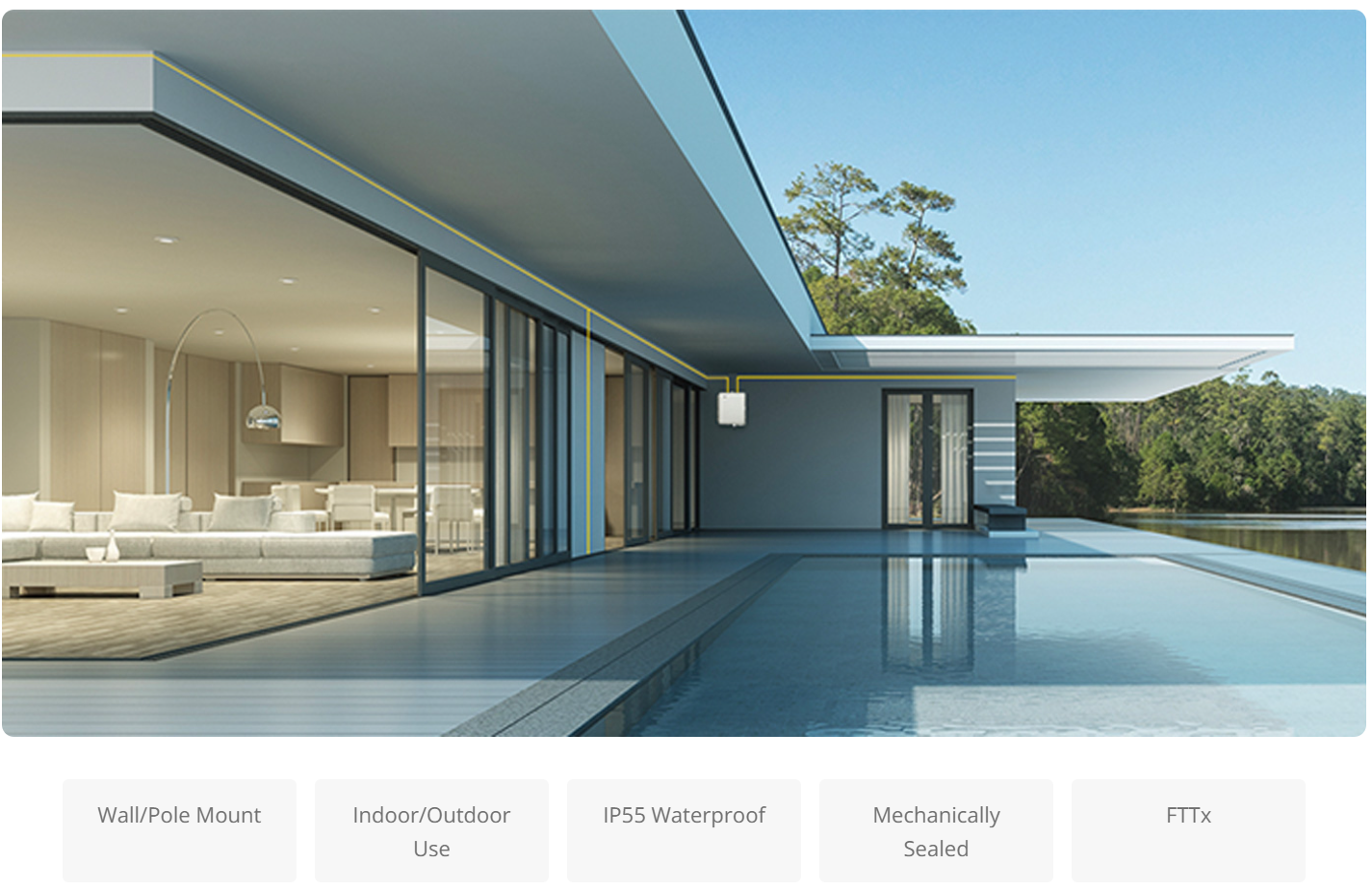 8-fibre Optic Terminal Box, SC Simplex/LC Duplex, IP55, Wall/Pole Mount, Indoor and Outdoor 8-fibre Optic Terminal Box, SC Simplex/LC Duplex, IP55, Wall/Pole Mount, Indoor and Outdoor