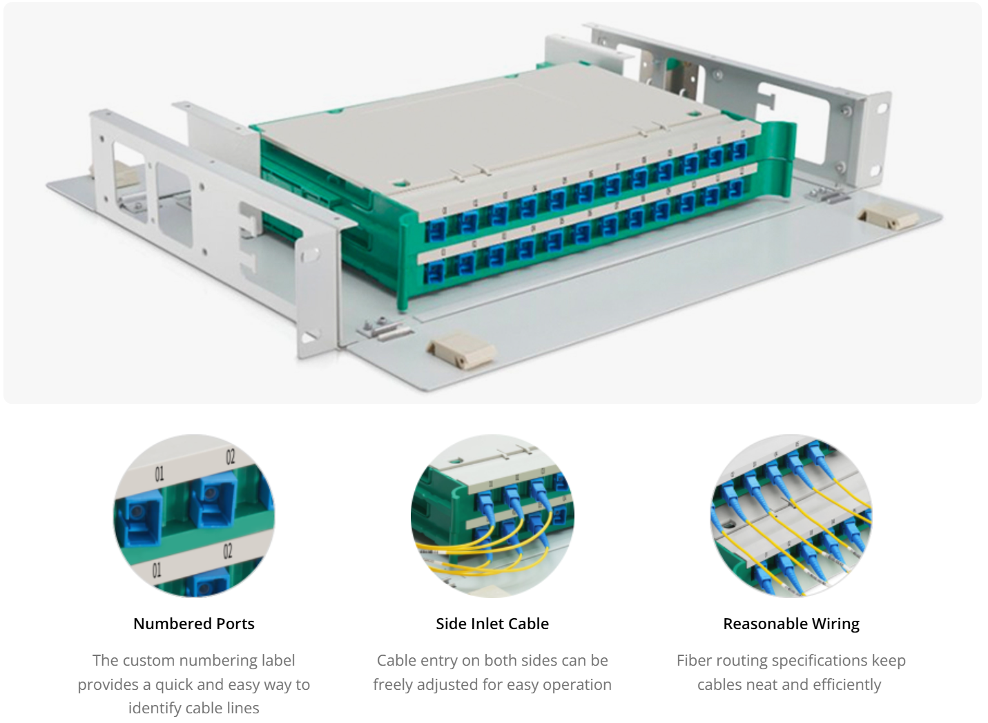 2U Rack Mount Fiber Optic Distribution Panel, 24 Fibers SM/MM/OM3, 24 x SC Adapter 2U Rack Mount Fiber Optic Distribution Panel, 24 Fibers SM/MM/OM3, 24 x SC Adapter