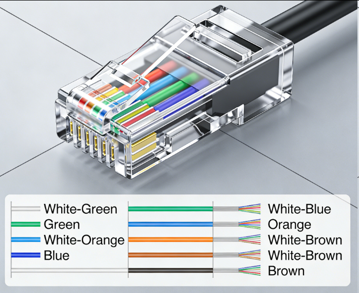 RJ45 Connector T568A Standard